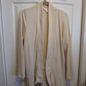 Lauren Conrad Ivory Ribbed Ruffled Cardigan Sz XL